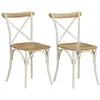 Image de vidaXL Chaises à dossier croisé lot de 2 blanc bois de manguier solide247315