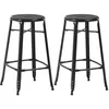 Image de vidaXL Tabourets de bar lot de 2 noir acier280077