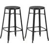 Image de vidaXL Vidaxl Tabourets De Bar Lot De 2 Noir Acier