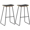 Image de vidaXL Tabourets de bar lot de 2 noir similicuir