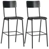 Image de vidaXL Chaises de bar lot de 2 noir contreplaqué solide et acier280081
