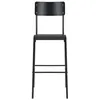Image de vidaXL Chaises de bar lot de 2 noir contreplaquÃ© solide et acier