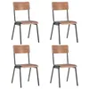 Image de vidaXL Chaises à manger lot de 4 marron contreplaqué solide et acier280085