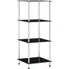 Image de vidaXL Vidaxl Étagère 4 Niveaux Noir 40x40x100 Cm Verre Trempé