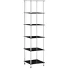 Image de vidaXL Étagère 6 niveaux Noir 40x40x160 cm Verre trempé