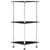 Image de vidaXL Étagère 3 niveaux Noir 30x30x67 cm Verre trempé249519