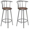 Image de vidaXL Tabourets de bar lot de 2 marron acier60560