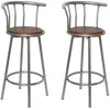 Image de vidaXL Vidaxl Tabourets De Bar 2 Pcs Marron Acier