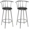 Image de vidaXL Tabourets de bar lot de 2 noir similicuir