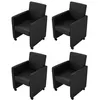 Image de vidaXL Chaises à manger lot de 4 noir similicuir160183