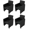Image de vidaXL Vidaxl Chaises De Salle À Manger 4 Pcs Noir Similicuir