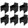 Image de vidaXL Chaises à manger lot de 6 noir similicuir160184
