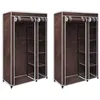Image de vidaXL Garde-robe en tissu 2 pcs Marron