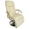 Image de vidaXL Fauteuil de massage blanc crème similicuir240065
