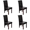 Image de vidaXL Chaises De Salle À Manger 4 Pcs Marron Similicuir