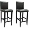Image de vidaXL Tabourets de bar lot de 2 noir similicuir240071