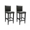 Image de vidaXL Tabourets De Bar 2 Pcs Noir Similicuir