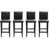 Image de vidaXL Tabourets De Bar 4 Pcs Noir Similicuir