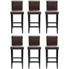 Image de vidaXL Tabourets De Bar 6 Pcs Marron Foncé Similicuir