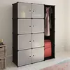 Image de vidaXL Armoire modulaire 9 compartiments Noir et blanc 37 x 115x150 cm