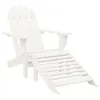 Image de vidaXL Chaise de jardin avec pouf Bois Blanc