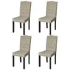 Image de vidaXL Chaises à manger lot de 4 poil de chameau tissu240558