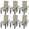 Image de vidaXL Chaises à manger lot de 6 poil de chameau tissu160790