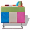 Image de Vidaxl Fauteuil Cube Avec Design De Patchwork Chrome Tissu