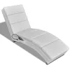 Image de vidaXL Chaise longue de massage Blanc Similicuir240969