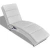 Image de vidaXL Vidaxl Chaise Longue De Massage Blanc Similicuir