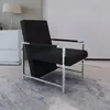Image de vidaXL Vidaxl Fauteuil Avec Pieds Chromés Noir Similicuir