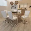 Image de vidaXL Chaises à manger cantilever lot de 6 blanc similicuir270165
