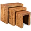 Image de vidaXL Table Gigogne 3 Pcs Bois Massif De Manguier