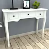 Image de vidaXL Table de console et coiffeuse avec 3 tiroirs Blanc 241143