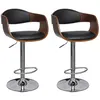Image de vidaXL Tabourets de bar lot de 2 bois courbé et similicuir270549