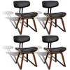 Image de Vidaxl Chaises De Salle Ã Manger 4 Pcs Bois CourbÃ© Et Similicuir