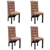 Image de vidaXL Chaises à manger lot de 4 marron similicuir270553