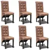 Image de vidaXL Chaises à manger lot de 6 marron similicuir