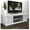 Image de vidaXL Meuble TV Blanc Bois