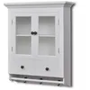 Image de vidaXL Placard Mural De Cuisine Avec Porte En Verre Bois Blanc
