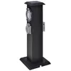 Image de vidaXL Pilier avec prise de jardin et minuterie Noir41234