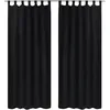 Image de vidaXL 2 Pcs Rideau À Passant Micro Satin Noir 140 X 225 Cm