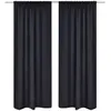 Image de vidaXL 2 Pcs Rideau Blackout Occultant Noir Tête À Fente 135 X 245 Cm