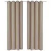 Image de vidaXL 2 Pcs Rideau Blackout Occultant Crème Avec ¿Illets En Métal 135x245cm