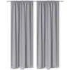 Image de vidaXL Vidaxl Rideaux Occultants Ã  Fentes 2 Pcs Gris 135 X 245 Cm