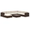 Image de vidaXL Lot De 8salon Jardin Avec Coussins Rotin Synthétique Marron