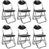 Image de vidaXL Chaises à manger pliables lot de 6 noir similicuir et acier241494