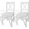 Image de vidaXL Chaises à manger lot de 2 blanc bois de pin241510