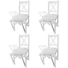 Image de vidaXL Chaises à manger lot de 4 blanc bois de pin241511