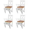Image de vidaXL Chaises à manger lot de 4 blanc bois de pin241513